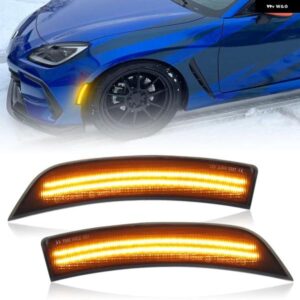 トヨタ GR86 ZN8 スバル BRZ ZD8 2022-2024 スモークレンズ アンバー LED フロント バンパー サイド マーカーライト 2個