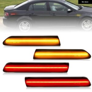 アキュラ TL 2004-2008 スモークレンズ LED サイドマーカーランプ アンバー フロント レッド リアサイドフェンダー リフレクター ライト