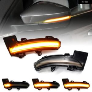 2個 シュコダ オクタビア MK3 5E 2013-2019 スモークレンズ LED サイドミラー ランプ アンバー サイドバックビュー ダイナミックウィンカー ライト