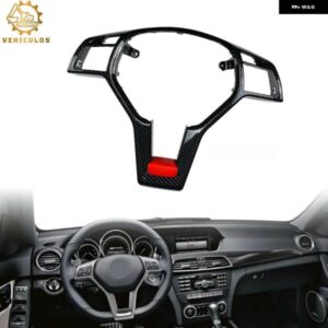 1PCS カーボン カー ステアリングホイール トリム カバー AMG メルセデス ベンツ W204 C 2012-2014