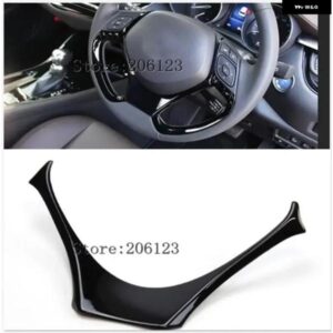 ABS ブラック 車用インナー ステアリングホイール 装飾 カバー トリム トヨタ C-HR CHR 2016 2017 18 2019 2020 カー スタイリング