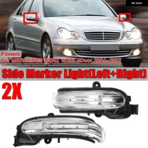 左+右リバースウィンカーバックミラー サイドライト メルセデス ベンツ 03-07 C W203 A2038201521 A2038201621