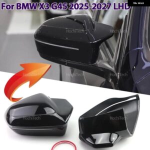 Mルックミラー カバー ステッカー リアビューミラー ケースカバー ブライトブラック BMW X3 G45 2025 2026 2027 左ハンドル