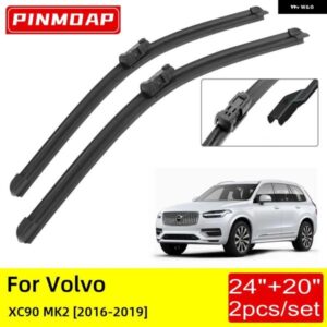 ボルボ XC90 MK2 2016 - 19 フロント ワイパー ブレード 24インチ+ 20インチ ブラシカッターアクセサリー ゴム製 フロントガラス ワイパー 汎用
