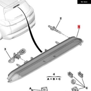 9600412680 車用LEDアドバンスドサードブレーキランプ プジョー 2008 308 SW II 508 SW シトロエン C4 ピカ 6351LX