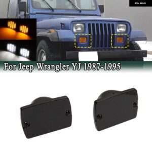 LED ウィンカーライト アンバー ホワイトスモークレンズ フロント バンパー ライト ジープ ラングラー YJ 1987-1995 56001378 CH2520111
