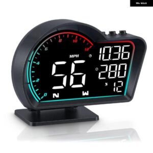 デジタルGPSスピード メーター 汎用 カーヘッドアップ ディスプレイ スピード MPHコンパス方向疲労運転リマインダー付き