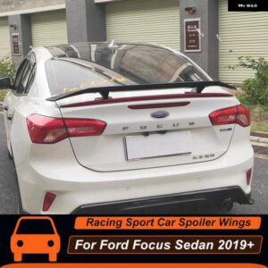 135CM 汎用 カースポイラー ウィング フォード フォーカス フュージョンモンデオフィエスタセダン ABSブラックカーボンリア トランク リッドダックスポイラ