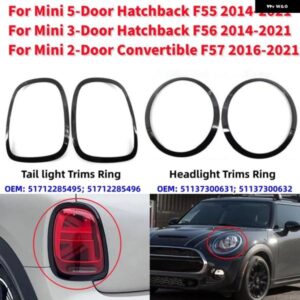 2個 車用 ヘッドライト リング トリム テールライト トリム リング BMW ミニクーパー F55/F56/F57 2014-2021