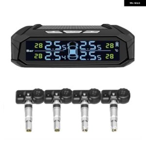 車用TPMSタイヤエア圧 システム ソーラーパワーデジタル ディスプレイ 4インナーセンサー付き自動車セキュリティアラーム システム