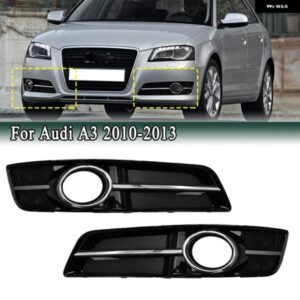 アウディ A3 8P 2010-2013 フロント バンパー フォグランプ カバー グリル フレーム ベゼル クロームリング 左右 8P0807681J 8P0807682J
