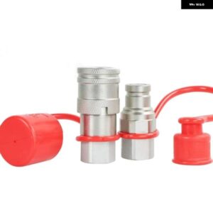 1/2インチ 1/4インチ 3/4インチ 3/8インチ 汎用 NPT 油圧 カップリングセット ダストキャップ付き スキッドステアボブキャットフラットフェイス 油圧