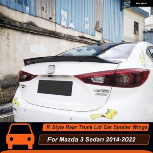 マツダ 3 セダン 2014-2022 R スタイル リア トランク リッド カースポイラー ダックテール リップウィング ブラック ホワイト エクステリア チューニングア