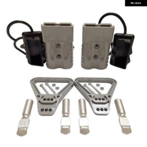 2個 350A 2AWG バッテリー電源コネクタ ケーブル クイックコネクトディスコネクトキット アンダーソンコネクタ ATV ウインチ グレー
