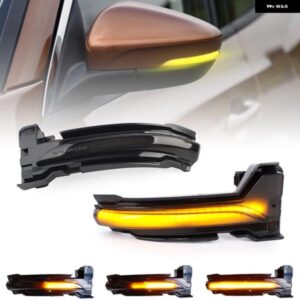 フォード フォーカス MK4 AB BJ 2019-2020 スモークレンズ LED サイドミラー ランプ アンバー サイド リアビュー ダイナミック ウィンカーライト 2個