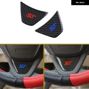 カーボン カー ステアリングホイール デコレーター トリム ステアリング ステッカー フォード フィエスタ 2009 - 2017 エコスポーツカー