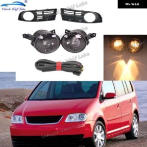 VW トゥーラン 2002-06 カー スタイリング フロント凸レンズ フォグランプ ライト ワイヤー ハーネス フォグ グリル カバー