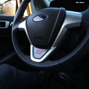 カーアクセサリー フォード フィエスタ MK7 2009-2017 エコスポーツ 2012-2017 車用 ステアリングホイール カバー トリム ステッカー