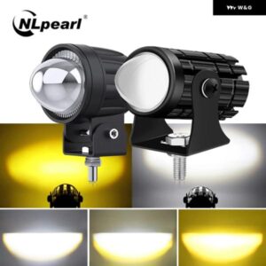 NLPEARL 12V 24V LED作業灯 オートバイ バイク スポットライト ハイ/ロービーム 運転用 ヘッドライト ホワイト イエロー LED フォグランプ 車用補助灯