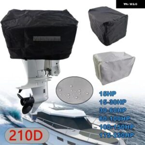 オックスフォード 防水 ヨット ハーフ アウトボード 15-250HP 210D モーター エンジン ボートカバー 紫外線防止 防塵 カバー マリン エンジン キャンバス