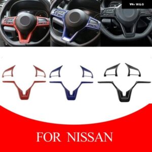 ABS 車用 ステアリングホイール ボタン カバー トリム ステッカー 日産 キャシュカイ J11 デュアリス 2 エクストレイル XTRAIL T32 2018 - 2021