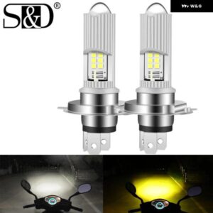 H4 BA20D H6 P15D LED オートバイ バイク ヘッドライト 3570 CSP デュアルカラー ホワイト イエロー ハイロービームレンズ フォグランプ オートバイ バイク