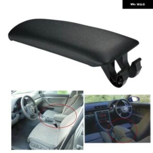 アウディ A4 B6 B7 2002-2007 人工皮革 アームレスト センター ボックス コンソール リッドカバー ブラック