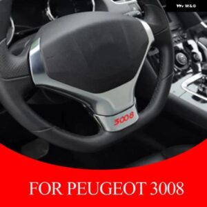 ABS電気メッキ ステアリングホイール ボタン パネル カバー トリム ステッカー プジョー 3008 2014 -2017カーアクセサリー
