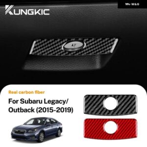 LHD RHD リアルソフトカーボン ステッカー スバル レガシィ アウトバック 2015-19 車用副パイロット 収納 ボックス アクセサリー