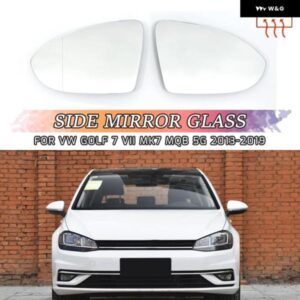 VW ゴルフ 7 MK7 MK7.5 2012 - 2021 左右ドアサイドウィングミラー ガラス凸型リアビューバックビュー接着剤交換