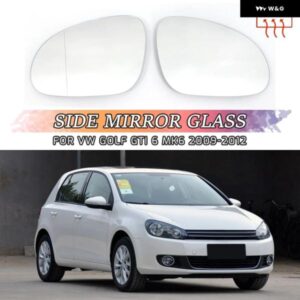 VW ゴルフ GTI 6 MK6 2009-2012 車用 左右バックミラー サイドウィングミラー ガラス 加熱式 外装 パーツ 広角リアビュー