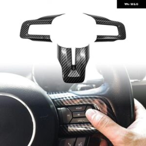 カーボン スタイル ステアリングホイール パネル カバー トリム ステッカー フォード マスタング2015-2023車内アクセサリー