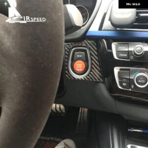 カーボン カースタート エンジン ボタン フレーム カバー ステッカー BMW F30 320I F34 GT 3シリーズ アクセサリー インテリア スタイリング