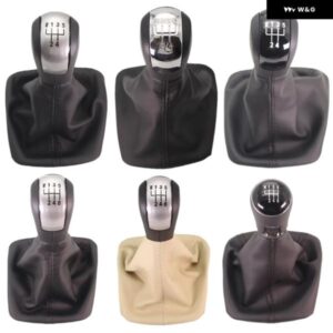 シュコダ オクタビア A5 MK2 1Z5 セダン コンビ 2004-08 車用 5/6速ギアスティック シフト ノブ PUレザー ブーツ 付き