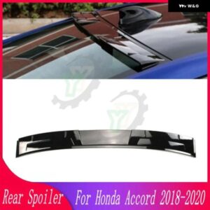 カーボンルック/グロスブラック 車リアウィンドウルーフ ウイングスポイラー ウイングリトリム ホンダ アコード 第10世代 2018 2019 2020