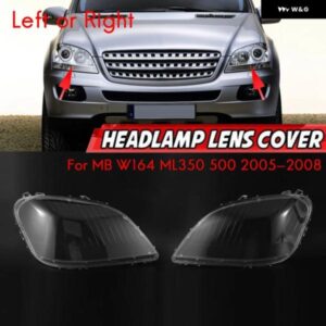 メルセデスベンツ W164 ML350 500 2005-2008 サイド ヘッドライト レンズカバー ヘッドライト クリアランプシェードシェル ガラス カスタム