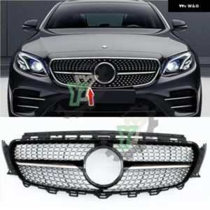フロントバンパー ダイヤモンドグリル メッシュは メルセデスベンツ E クラス W213 E63 AMG グリル E180 E200L E260 E300L 2016-19 に カス