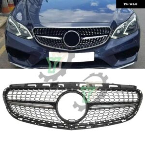 フロントバンパー グリル メッシュフェイスリフト メルセデスベンツ E クラス W212 E250 E300 2014 2015 2016 ダイヤモンドブラック カスタ