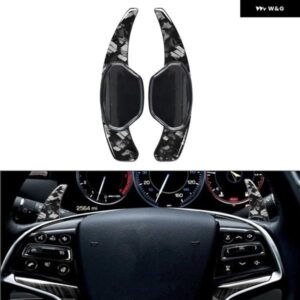 自動 ステアリングホイール シフター延長シフトパドルトリム カバー 2個 キャデラック XTS 2013 2014-2019 ABS パターン カスタムパーツ ア