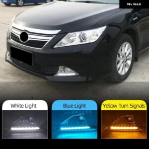2個 トヨタ カムリ 2012 2013 2014 メッキカバー 車 LED DRL デイタイム ランニングライト フォグランプ ウインカー カスタムパーツ アクセ