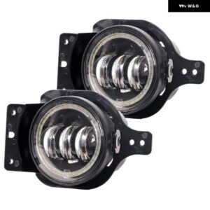 2個 4インチ フォグランプ ジープ ラングラー JL 2018 + エンジェルアイズ LED フォグランプ 30ワット 取付ブラケット 付きウィンカー フォ