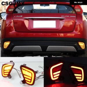2個 三菱 エクリプスクロス 2017-20 LED リアバンパー リフレクター ランプブレーキ + ウインカー + リバースライト カスタムパーツ アクセ