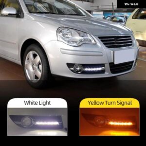 1セット LED DRL デイタイム ランニングライト 運転デイライトランプスタイリングフォルクスワーゲンポロ 9N3 2005 2006 2007 2008 2010 カ