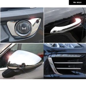 フロントアイブロウドアハンドラーボウル フォグライト 装飾トリム ステッカー リアビューミラー カバー ポルシェ マカン 2014-2016 2017 2