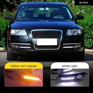 1セット カースタイリング アウディ A6 C6 2005 - 2008 LED DRL デイランニング ランニングライト 昼光ハザード 信号 カスタムパーツ アク