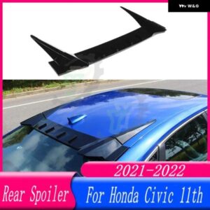 2021 2022 ABS プラスチック リアウィンドウルーフ スポイラー R スタイル唇バイザー ホンダ シビック 11TH 4DR セダン 2021-2022 カーアク