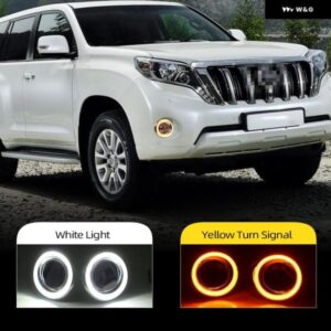 カー点滅 トヨタ プラド FJ150 LC150 2014 2015 LED DRL デイタイム ランニングライト 昼光 防水 信号 スタイルフリー船 カスタムパーツ