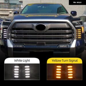 1セット 車 LED デイタイム ランニングライト トヨタ タンドラ 2022 2023 ダイナミックウィンカー リレー DRL フォグランプ 装飾昼光 カス