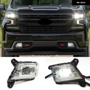 シボレー シボレー シルバラード 2019-21 フォグライト LED デイタイムランニングランプ DRL デイライトフロントバンパー 防水 カスタムパ