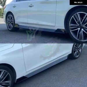 4個 サイドスカートフェンダー スプリッタースポーツスタイリングアンダー分割タイプガードバーインフィニティ Q50 スポーツ 2014-16-2020